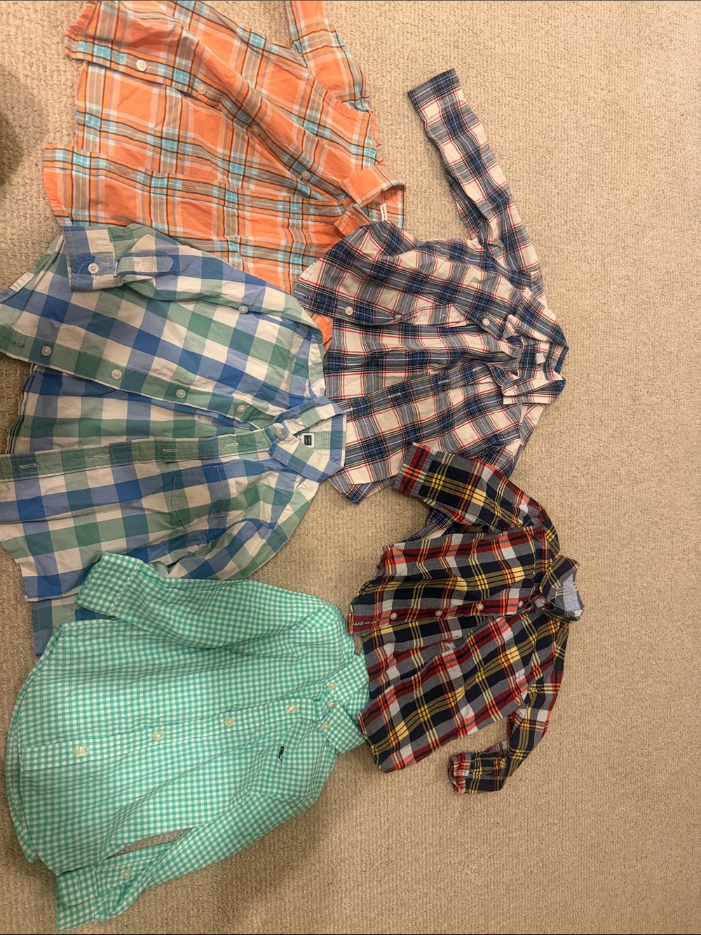 Kids Plaid Button-Up Shirt - Blue/Green/Turquoise - Unbranded
